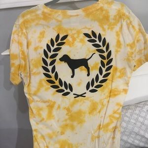 S yellow tie dye PINK t shirt